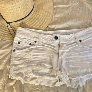 LF Carmar White Denim Shorts